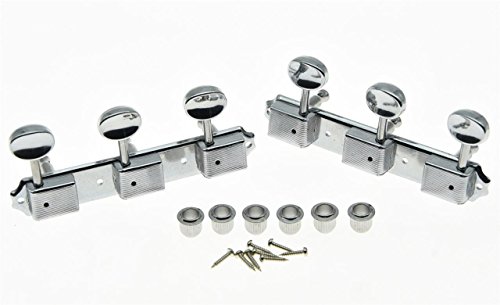 KAISH Chrome 3 per side 3x3 on a Plate Vintage Guitar Tuning Keys Tuners for Les Paul Korea Made