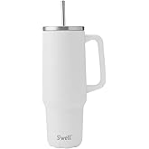 S'well Recycled Stainless Steel Tumbler XL with Straw and Handle, 40oz, Moonstone, Triple Layered Vacuum Insulated Container Keeps Drinks Cold 50 hours and Hot for 10, BPA Free