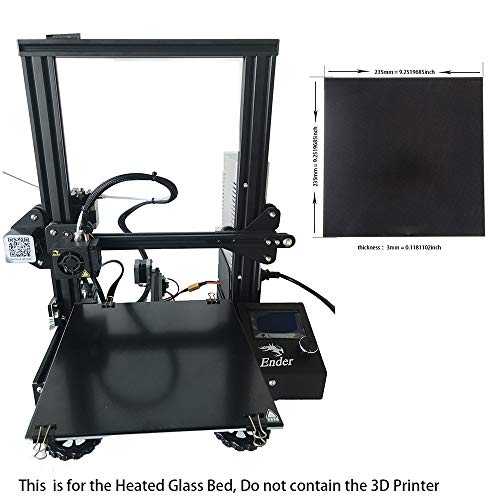 CCTREE Upgraded 3D Printer Ultrabase Platform Heated Bed Build Surface Tempered Glass Plate for Creality Ender 3/Ender 3 Pro Ender 5 GEEETECH A10 3D Printer 235x235x4mm
