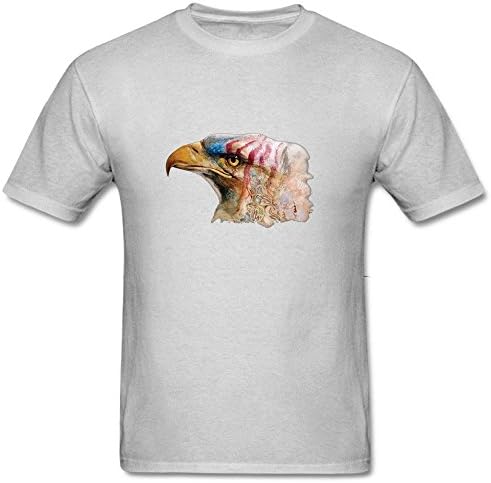 Changxingr Men's American Flag Eagle Summer Printed O-Neck Casual Short Sleeve T Shirt XXXL Grey