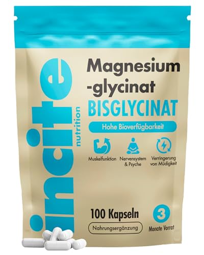 Magnesium glycinat Nahrungsergänzungsmittel – 500 mg – Premium-Qualität – 100 vegane, Magnesium bisglycinat hochdosierte Kapseln Supplements (Tabletten für 3 Monate) mit höchster Bioverfügbarkeit