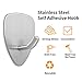 Self Adhesive Hooks, 4 Pack of Waterproof and No Drill Needed for Kitchen Bathroom Bedroom Office
