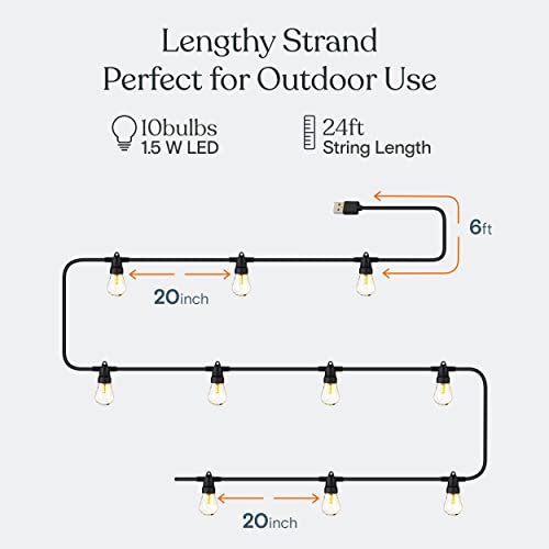Brightech Ambience Pro USB Powered String Lights 24 Ft Commercial