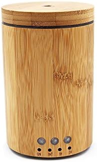 Meel Real Bamboo Humidifer Aromatherapy Essential Oil Diffuser Nature Ultrasonic Cool Mist Humidifier with Color LED Lights Changing for Home Office Bedroom Room