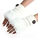 DZT1968® 1PCWomen Winter Artificial Rabbit Fur Wrist Fingerless Gloves Mittens (White)