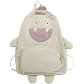 KOWVOWZ Kawaii Frog Large Novelty Backpack Girl Boy Teen Cute Fuuny Panda Animal High School Backpack Laptop Waterproof Bookbag (White)