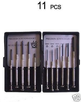 11pc Small Precision Screwdriver Kit Phillips/Cross/Flat/Slot/Slotted Head Set