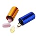 Shintop Waterproof Aluminum Pill Box - Aluminum Outdoors Medicine Bottle Key Ring Miniature Waterproof Small Gallipot First Aid Pill Container Set of 5pcs