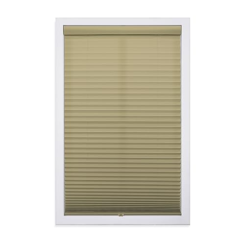 DEZ FURNISHINGS Cordless 1" Light Filtering Pleated Shade, Fabric, 52.5"W x 72"…