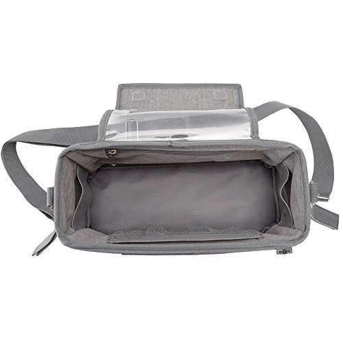 BEST Grey STROLLER ORGANIZER Plus 2 x FREE Stroller Hooks & WATERPROOF Cover. UNIVERSAL Fitting For ALL Strollers Plus Exclusive Phone-Flip-Pocket Cell Phone Holder. Must Have Stroller Accessory - Thumbnail 4