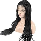 LiyaHair Braided Wigs Braids Lace Front Wig Fully Hand Tied Synthetic Braided Hair Hand knitting 24inch with Baby Hair for Black Women