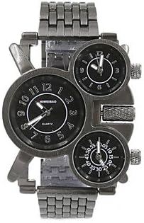 Fashion Watches SHIWEIBAO Military Steel Belt Domineering Watch Men Three Time Zones