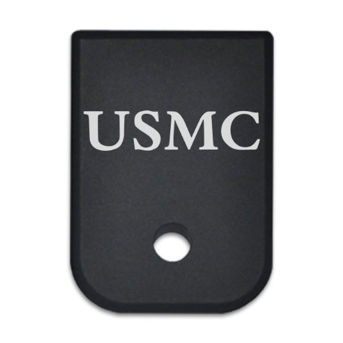 BASTION Laser Engraved Mag Butt Plate, Magazine Floor Base Plate for Glock 9mm .357 .40 .45 GAP - USMC