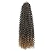 Eerya 6 Packs Passion Twist Crochet Hair 18 inch Water Wave Crochet Braids for Passion Twists Butterfly Locs Crochet Braiding Hair for Women (6Pcs T27#)