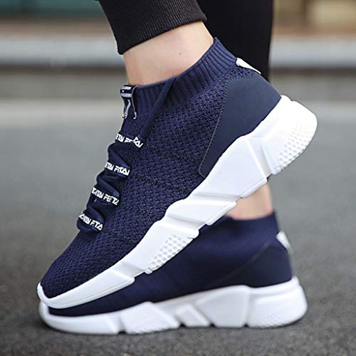 Mens Slip-on Running Shoes,Dacawin Male's Casual Mesh Breathable Lightweight Elastic Fabric Non-Slip Flat Sneakers