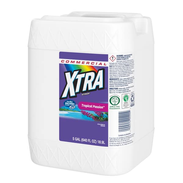 Xtra Professional Liquid Laundry Detergent Professional, Tropical Passion, 5 Gallon (Pack of 1) 533 Loads
