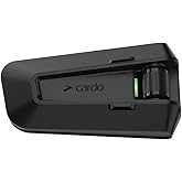 Cardo PACKTALK PRO Motorcycle Helmet Communication System Intercom, Crash Detection, Auto On/Off, Air Mount, 45mm Speakers, Single Pack