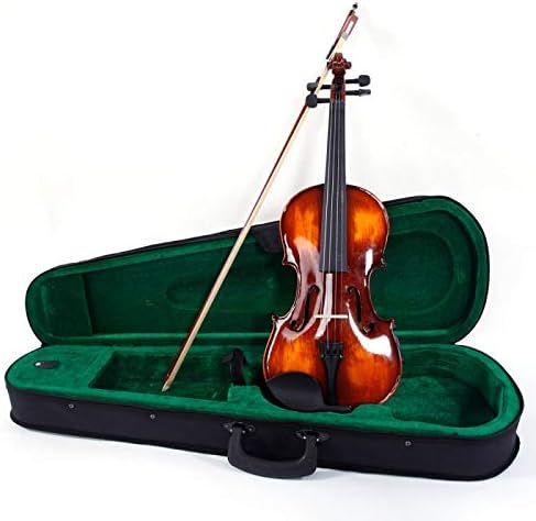 Teekland Classic 1/2,1/4,1/8 Handmade Violin with Bow/Strings/Rosin/Fiddle Case (1/4)