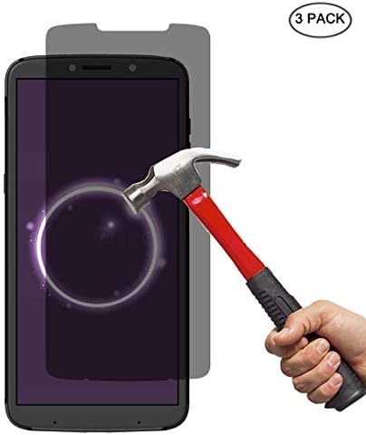 [3 Pack] EVERMARKET Premium Privacy Anti Spy Anti-Spy Anti-Scratch 9H-Hardness Case-Friendly Tempered Glass Screen Protector Film for Motorola Moto Z3/ Z3 Play