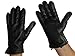 FOWNES Men's Rabbit Fur Lined Black Napa Leather Gloves
