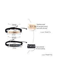PJ Jewelry - Pulsera personalizada hecha a mano con cuerda trenzada y placa de identificación para parejas