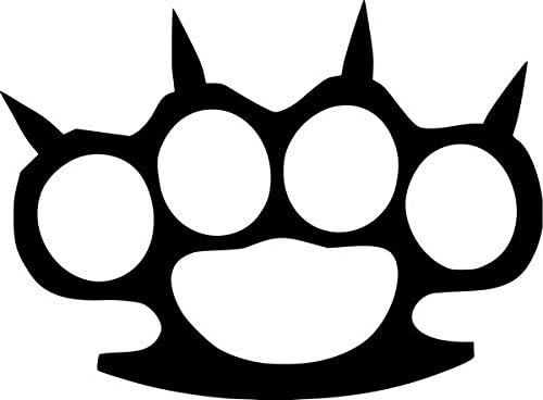 JDM Brass Knuckles Spike Vinyl Decal Sticker- 8" Wide Black Color