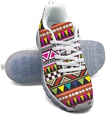 FAAERD Colorful Aztec Pattern Men's Breathable Mesh Big Air Cushion Sport Shoes Running Shoes