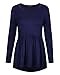 OUGES Women's Long Sleeve Loose Ruffle Hem Casual Tops Blouse
