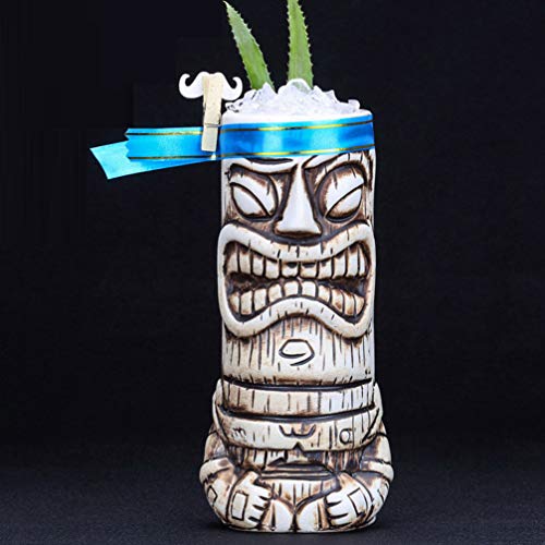 STOBOK Cocktailgläser Keramik Tiki Tasse Hawaiian Party Cocktailbecher 530ml Neuheit Bier Wein Saft Tasse Party… – Bild 6