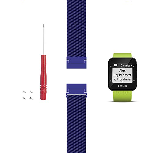 C2D JOY Compatible with Garmin Forerunner 30 and 35 Replacement Band with Screw and Screwdriver, Fashion watchband for Daily wear Soft, Breathable Metal Weave - Black/Red, Large - Thumbnail 5