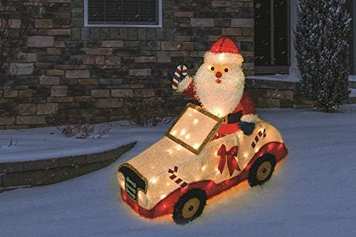 SummitBrand Santa in Car Lighted 3D Christmas Yard Sculpture Decorations Indoor Or Outdoor