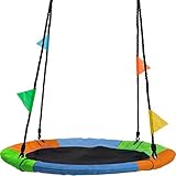 Sorbus Saucer Tree Swing in Multi-Color Rainbow â€“ Kids Indoor/Outdoor Round Mat Swing â€“ Great for Tree, Swing Set, Backyard, Playground, Playroom â€“ Accessories Included (Round â€“ 24â€)
