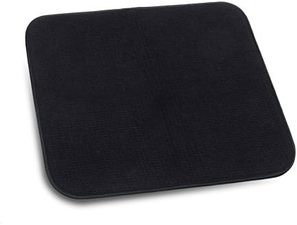 Dish Drying Mat | Premium 16 x 18 Inches Black Micro Fiber Pot Holder Mat | High Heat Resistant Trivet Kitchen for Cooking Baking Roasted Surface Pad Place-mats | 1280.2