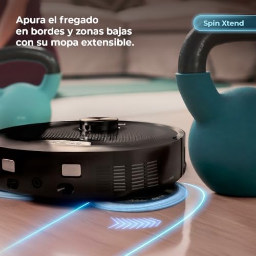 Robô aspirador e esfregão com base auto-esvaziante e AI Conga X80 Pro. Navegação a laser, 25000Pa, Autonomy 240m², Tecnologia Adaptativa, Desinfeção de Esfregões, Bluetooth e WiFi, Controlo por Aplicação — foto 5 de 8