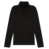 French Toast Big Girls' Long Sleeve Turtleneck, Black, 7/8