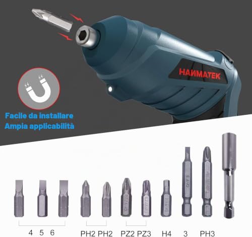 HANMATEK Rechargeable Cordless Screwdriver Set with Straight and Pistol Style, Powerful Electric Screwdriver, Small Screwdriver Guns