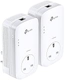 TP-Link TL-PA8010PKIT V2 2-Port Gigabit Passthrough Powerline Starter Kit, Data Transfer Speed Up to 1300 Mbps,  Ideal for HD Video Streaming and Online Gaming, No Configuration Required, UK Plug