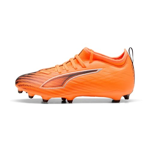 PUMA Botas de fútbol Ultra 6 Match FG/AG Niños 37.5, Heat Fire Black Glowing Red Orange
