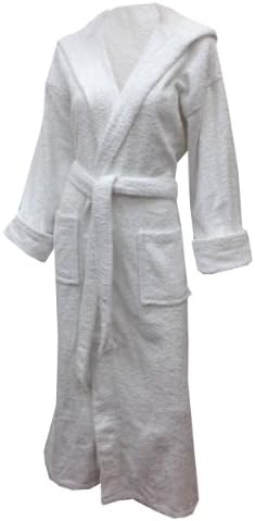 Aegean Apparel Heavyweight Zero Twist Hooded Bath Robe (White)