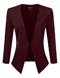 DRESSIS Women's Collareless Open Front High Low Blazer