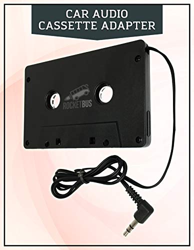 2-Pack RocketBus RB-20R Cassette Adapters with Aux 3.5mm Plug Jack Cable for Car Stereo Tape Deck Player Radio Receiver Auxiliary Cord to Cell Phone MP3 CD Player iPhone