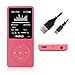 MYMAHDI 8GB & 70 Hours Playback MP3 Player Walkman Lossless Sound Music Player for Running Travel Pink