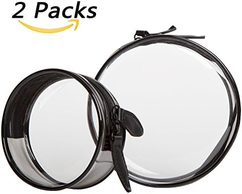 Clear Make Up Travel Bag Quart Sized with Zipper-Explore Lifez lipstick bagTSA Approved Transparent Waterproof Carry On Cosmetic Pouch (round)