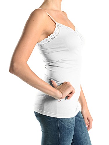 Women's Lace Cami Tank Top Spaghetti Strap Camisole - Thumbnail 2