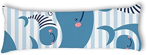 Veronicaca Navy Anchor Pattern Custom Cotton Body Pillow Covers Pillow Cases 20"x54"