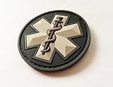 Swat Tactical Mil-spec Monkey MSM Medic EMT Star Caduceus PVC Velcro Patch