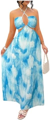 purple blurred floral print plisse knot bandeau maxi dress Purple Floral Print Maxi Dress