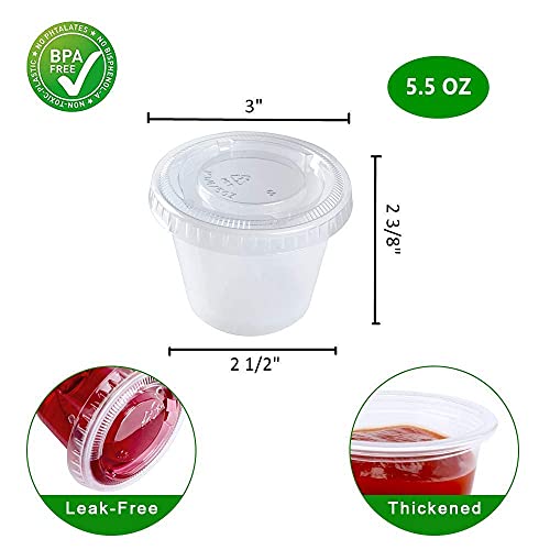 TashiBox Plastic Portion Lids Jello Shot Souffle, Dressing Condiment