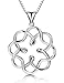 FUNRUN JEWELRY 925 Sterling Silver Celtic Knot Pendant Necklace for Women Girls Infinity Necklace Endless Love