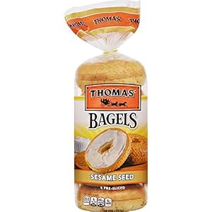 Image of Thomas' Sesame Seed Soft & Chewy Pre-Sliced Bagels, 6 count, 20 oz